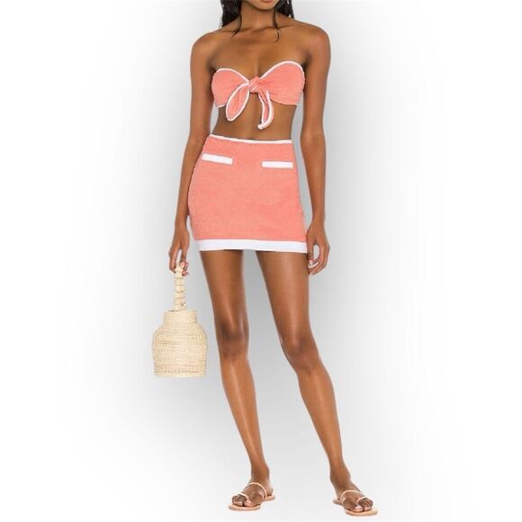 Lovers + Friends Kalitta Top and Mini Skirt Outfit Terrycloth Set Women’s Medium - Picture 1 of 8